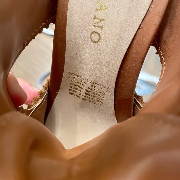 Nwot Brantano Leather Lace up Open Toe and Open Heel Caramel - Picture 13 of 16